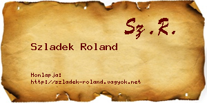 Szladek Roland névjegykártya