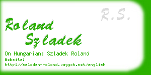 roland szladek business card